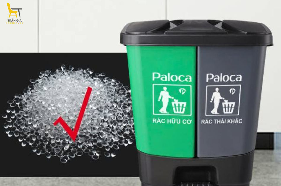 Thùng rác nhựa 60L 2 ngăn loại đạp chân