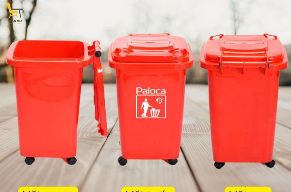 Thùng rác nhựa HDPE 60 lít Paloca nhiều màu