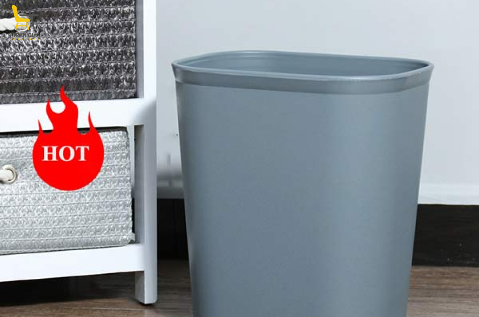Sọt rác nhựa chống cháy 8L/12L màu ghi