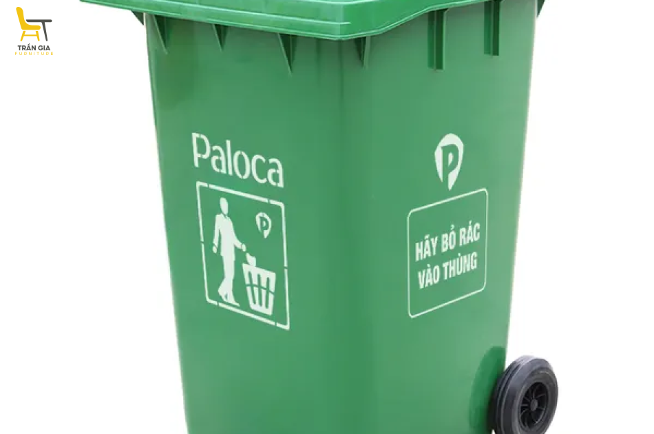 Thùng rác nhựa HDPE 360L có bánh xe