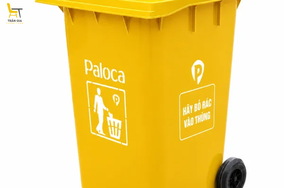 Thùng rác nhựa HDPE 360L có bánh xe