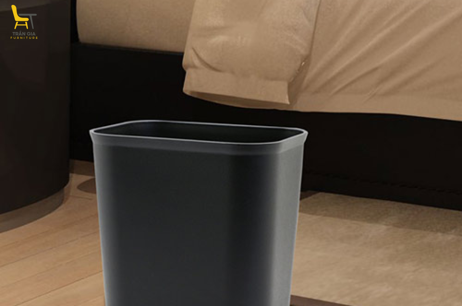 Sọt rác nhựa 15 lít không nắp màu ghi