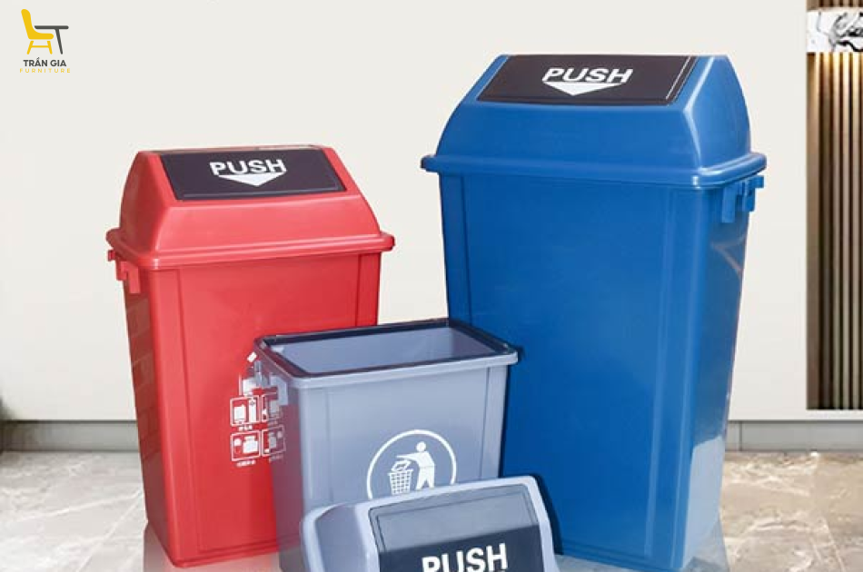Thùng rác nhựa nắp đẩy 10L/20L/40L/58L