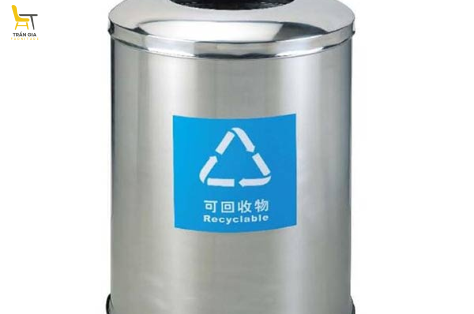 Thùng rác trung tâm thương mại inox tròn Ø60cm