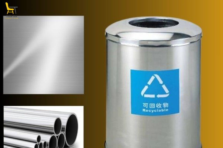 Thùng rác trung tâm thương mại inox tròn Ø60cm