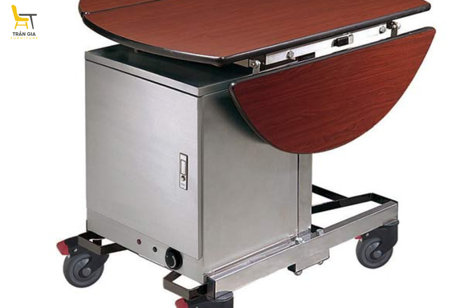 Xe đẩy phục vụ có tủ giữ nhiệt đồ ăn