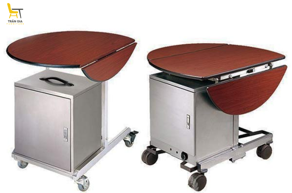 Xe đẩy phục vụ có tủ giữ nhiệt đồ ăn