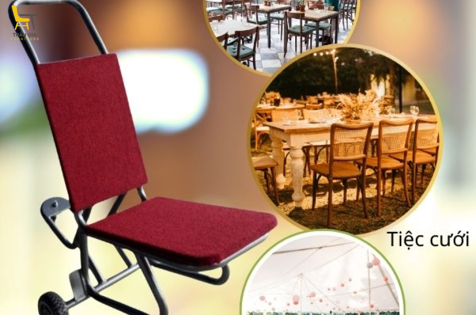 Xe đẩy ghế bằng thép sơn tĩnh điện cao cấp