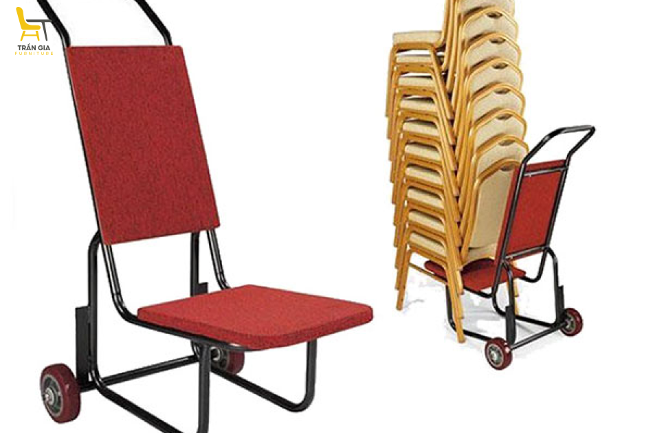 Xe đẩy ghế bàn tiệc trong nhà hàng loại 2 bánh xe