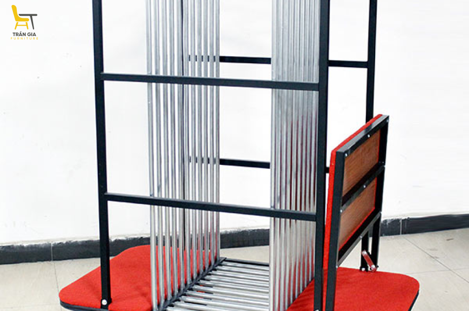 Xe đẩy mâm xoay bằng thép loại có cầu lên