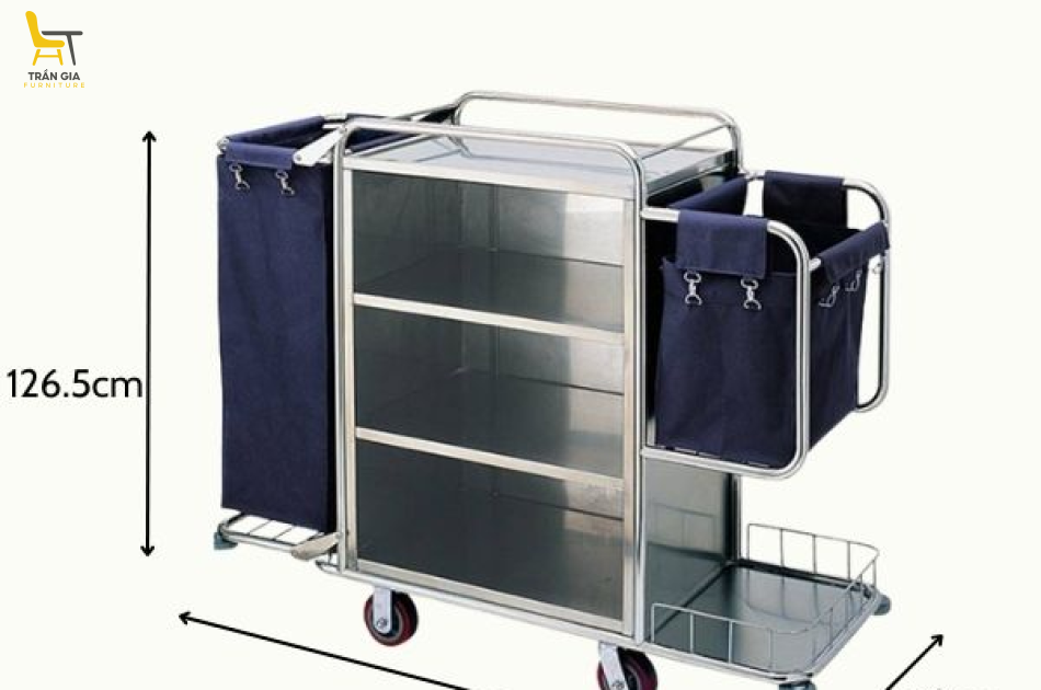 Xe đẩy đồ vải dọn buồng phòng khách sạn